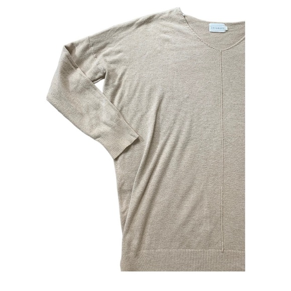 NORDSTROM Dreamers Knit Sweater With Long Sleeves & V Neck Heather Tan Med/Large - Picture 4 of 10